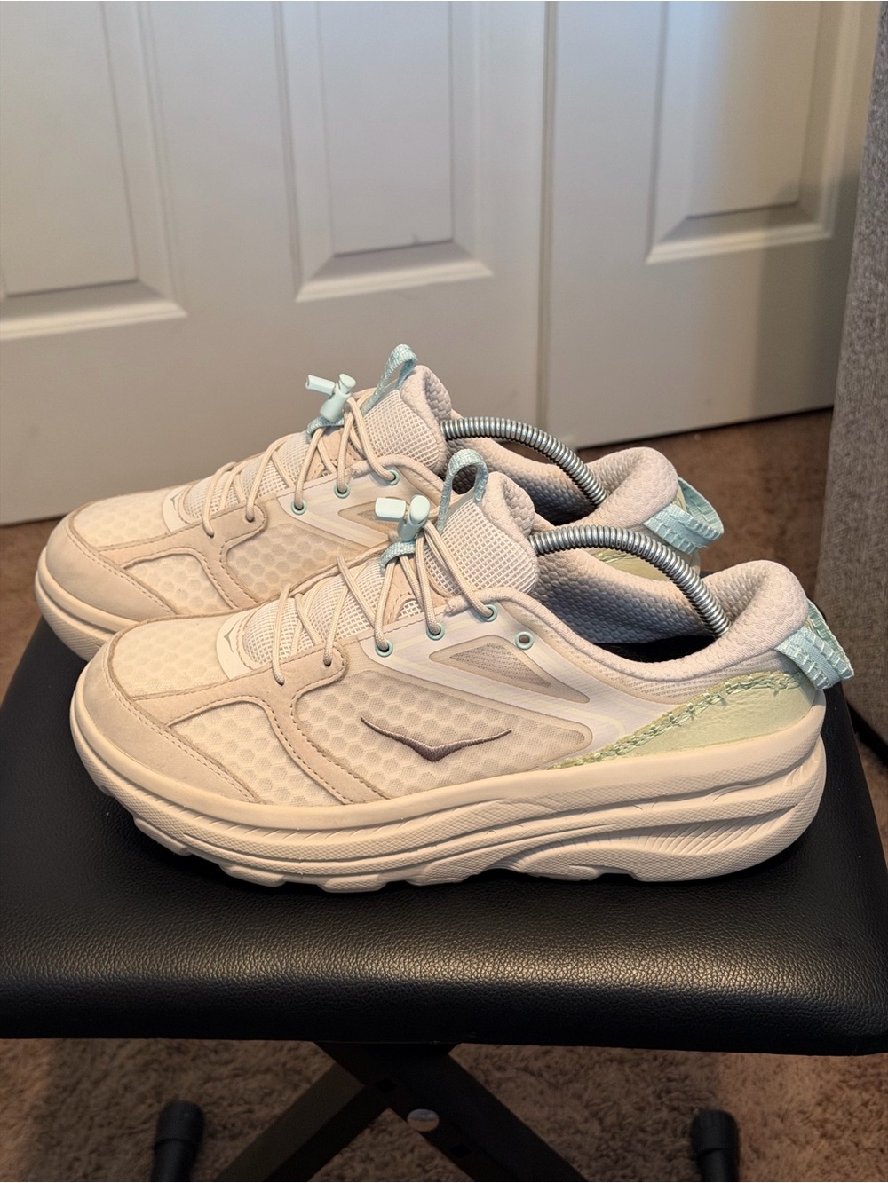 Hoka One One Bondi B3LS sneakers in the "Oat Milk" colorway